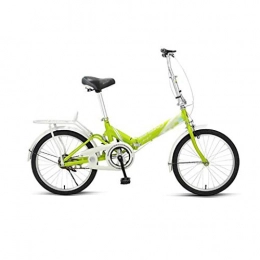 JHEY Bici JHEY Acciaio al Carbonio Telaio Bicicletta Pieghevole Centrale Ammortizzatore, Sistema Pieghevole Luce Tempo Libero Bici for Uomini e Donne (Color : Green)