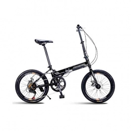 JHEY Bici JHEY Ultra Light Bicicletta Pieghevole 20 Pollici a 7 velocità in Lega di Alluminio Leggero Double Deck Rim Adulti Biciclette (Color : Black)