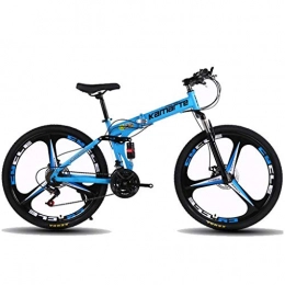 JLZXC Bici JLZXC Mountain Bike Mountain Biciclette 26 '' Leggero in Acciaio al Carbonio Telaio 21 / 24 / 27 velocità Freno A Disco Doppio Sospensione Unisex (Color : Blue, Size : 21speed)