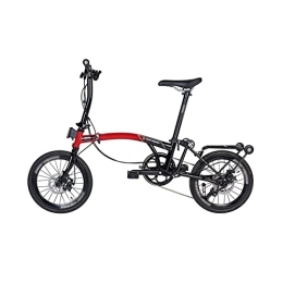 JstDoit Bici pieghevoli JstDoit Bici pieghevole a tre stadi bici portatile cyclette da viaggio all'aperto 9 velocità bicicletta per adulti (colore: rosso)