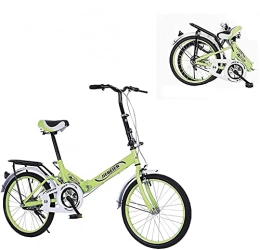 JZTOL Bici Pieghevoli per Adulti, 20 in Città Mini Bicicletta compatta per pendolari Urbani, Bicicletta Leggera per Adulti, Uomini, Donne e Adolescenti (Color : Green)