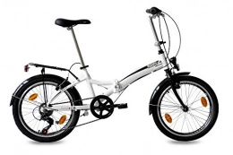 KCP 20" Bici Pieghevoli City Bike FOLDO Alluminio 6 Velocita Shimano Bianco (w) - 50,8 cm (20 Pollici)