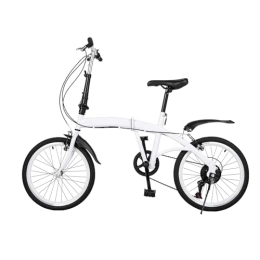 KEESUNG Bici KEESUNG Bicicletta pieghevole da 20 pollici, per adulti, con cambio a 6 marce, pieghevole, colore bianco, per adulti, pieghevole, in acciaio al carbonio