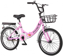 CZYNB Bici Kid Adulto Uomini E Donne Pieghevole Bici Mini Bicicletta Luce del Lavoro di 24 Pollici di Riciclaggio della Bici Ultralight Ciclismo Città for la Scuola Lavoro E Commute (Color : Pink)