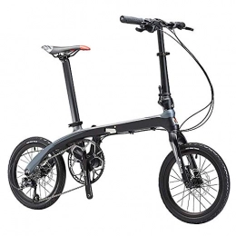 KKKLLL Bici pieghevoli KKKLLL - Bicicletta pieghevole leggera in carbonio, freni a doppio disco per adulti Shift, chiusura pieghevole nascosta, 16 pollici