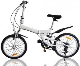L.HPT Bici L.HPT Bicicletta Pieghevole da 20 Pollici - Bicicletta Pieghevole da 6 velocità per Bambini Adulti - Bicicletta Pieghevole da Strada per Bici da Donna, Blu (Colore: Bianco)