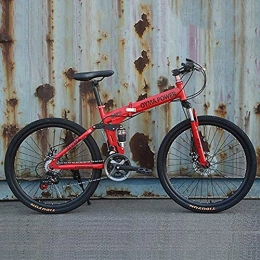 LBYLYH Bici LBYLYH 26" / 26 inch Mountain Bicicletta Pieghevole, velocit 21 / 24 / 27, Misto, I Raggi della Ruota Telaio in Acciaio Integrato, Rosso, 21 velocit