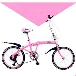 LETFF Bici pieghevoli LETFF adulto pieghevole bici 50, 8 cm da uomo e da donna velocità bicicletta, rosa