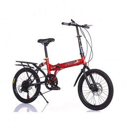 LETFF Bici pieghevoli LETFF adulto pieghevole bicicletta 50, 8 cm ragazzi e ragazze Shifting mountain bike, Red