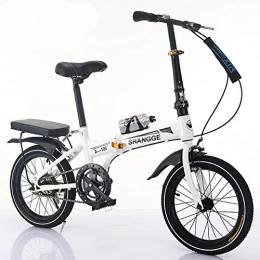 LETFF Bici pieghevoli LETFF adulto pieghevole bicicletta 50, 8 cm Student child velocità variabile smorzamento mountain bike, White