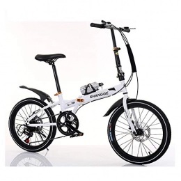 LETFF Bici pieghevoli LETFF adulto pieghevole bicicletta 50, 8 cm velocità assorbimento degli urti Student bambini bicicletta, White