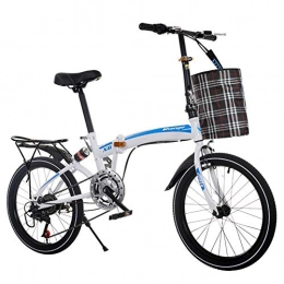 LETFF Bici pieghevoli LETFF ammortizzatore a velocità variabile bicicletta pieghevole da 50, 8 cm per bambini Student mountain bike, Blue
