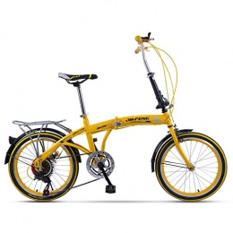 LETFF Bici pieghevoli LETFF Bicicletta pieghevole per adulti Bicicletta da 20 pollici a velocità conveniente(Yellow)