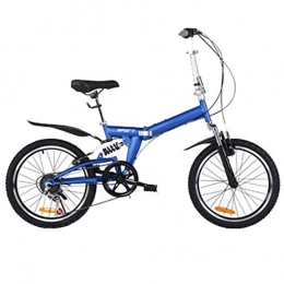 LETFF Bici LETFF Bicicletta Pieghevole Per Adulti Da 20 Pollici, Bicicletta Ad Alta Velocità In Acciaio Al Carbonio Ad Alta Velocità A 6 Velocità A Velocità Variabile Per Assorbire Gli Urti, Blue