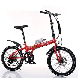 LETFF Bici LETFF Bicicletta pieghevole per adulti da 20 pollici con bicicletta per bambini con assorbimento degli urti(Red)