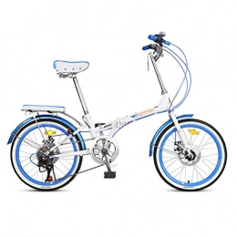LETFF Bici pieghevoli LETFF Bicicletta Pieghevole per Adulti da 20 Pollici, Ultra Leggera E Comoda Bici da Montagna Pieghevole Maschile E Femminile, Blue
