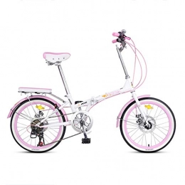 LETFF Bici LETFF Bicicletta Pieghevole per Adulti da 20 Pollici, Ultra Leggera E Comoda Bici da Montagna Pieghevole Maschile E Femminile, Pink