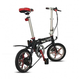 WYJBD Bici Light Weight pieghevole bici da strada, da 18 pollici in alluminio a doppio freno a disco Anti-Slip sedile regolabile 6 Speed ​​City Commuter Bicicletta, Nero WYJBD
