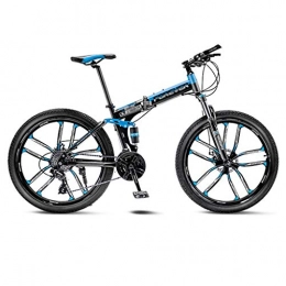 LILIS Bici pieghevoli LILIS Mountain Bike 21 velocità MTB della Bici di Montagna della Bicicletta della Strada degli Uomini di Folding 24 / 26 Pollici Ruote for Donne Adulte (Color : Blue, Size : 26in)