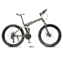 LILIS Bici pieghevoli LILIS Mountain Bike Bici MTB 21 di velocità della Bici di Montagna Pieghevole Strada degli Uomini di rotelle di Bicicletta for l'adulto Womens (Color : Green, Size : 24in)