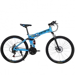 LLAN Bici pieghevoli Llan velocità variabile Bicicletta Pieghevole 24 Pollici Mini Folding Bike Piccola Bicicletta Portatile for Adulti Student Mountain Bike for Adulti (Color : Blue)