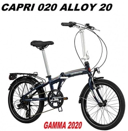 LOMBARDO BICI Bici pieghevoli LOMBARDO BICI Pieghevole Capri 020 Ruota 20 Shimano 6V Gamma 2020 (Night Blue Silver Matt)