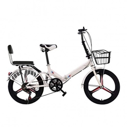 LXJ Bici LXJ Bicicletta Pieghevole for Adulti A velocità Variabile Unisex E Adolescenti, Ruota Monopezzo da 20 Pollici, con Schienale E Rete di Protezione, Ammortizzatore Leggero