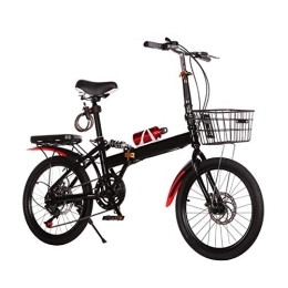 LXJ Bici pieghevoli LXJ Bicycleroad Bici Pieghevole da 20 Pollici Bici per Adulti Bici Adulto in Acciaio al Carbonio Ammortizzatore a 6 velocità Assorbimento d'urto Adatto per Adulti Uomini e Donne Biciclette Urbane