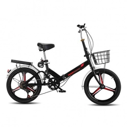 LXJ Bici pieghevoli LXJ City Bike Unisex Adulto Pieghevole Mini Bici Leggera, Una Ruota da 20 Pollici, Telaio in Acciaio Ad Alto Tenore di Carbonio, 6 velocità, Assorbimento degli Urti