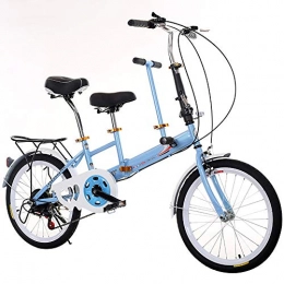 MALY Bici MALY Biciclette Padre Figlio, Tandem Biciclette Alto Tenore di Carbonio velocità Variabile Pieghevole Biciclette Adatto per Viaggiare con Neonati, Blu