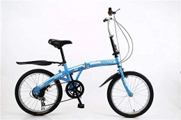 YSSJT Bici pieghevoli Meccanica pieghevole bicicletta adulto pieghevole velocità variabile bicicletta 20 pollici in acciaio al carbonio alluminio lega ruota bicicletta uomini e donne tempo libero-blu