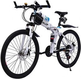 meimie00 Bici Meimie00 - Mini bicicletta leggera da 24 pollici, pieghevole, piccola bicicletta portatile, per adulti, studenti, bicicletta da città, mountain bike, bianco