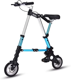 Sazao Bici Mini bicicletta pieghevole da 8 pollici, bicicletta pieghevole ultraleggera, per adulti, per sport, attività all'aperto, ciclismo, viaggi, pendolarismo (colore: blu)-A