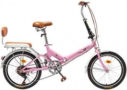 mjj Bici Mini bicicletta pieghevole per il tempo libero, 20 in 6 velocità, portatile, con telaio posteriore per adulti e adolescenti.