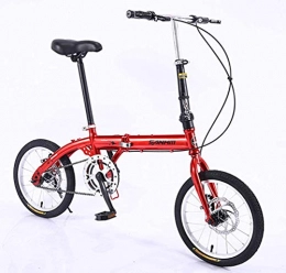 CZYNB Bici Mini Pieghevole Bici Mini Bicicletta Luce del Lavoro di 16 Pollici di Riciclaggio della Bici Ultralight Ciclismo Città for la Scuola Lavoro E Commute Kid Adulto Uomini E Donne (Color : Red)
