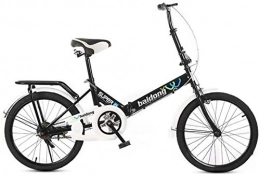 Miwaimao Bici pieghevoli Miwaimao - Bicicletta pieghevole a singola velocità, portatile, taglia mini, unisex, per adulti Nero