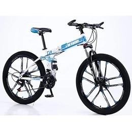 HAOANGZHE Bici pieghevoli Mountain bike 26 pollici, 21-30 velocità, doppia ruota integrata ammortizzatore pieghevole mountain bike bicicletta