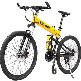 XZBYX Bici Mountain Bike Completa Pieghevole in Lega Di Alluminio Off-Road Attrezzature Corsa Per Maschi E Femmine Adulti Studenti Portatile 16 Pollici Cornice Viaggi Altezza 135 ~ 165Cm (170 * 65 * 95CM), Giallo