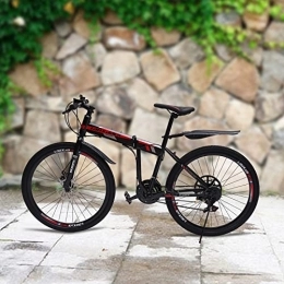 Esyogen Bici pieghevoli Mountain bike da 26 pollici, 21 marce, in acciaio al carbonio, altezza regolabile, fibbia pieghevole, con un circuito di precisione, adatto per montagna e altri viaggi