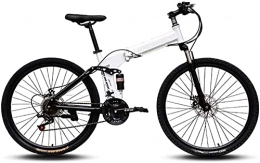 HJRBM Bici Mountain bike, facile da trasportare, pieghevole, telaio in acciaio ad alto tenore di carbonio, 24 pollici a velocità variabile, doppio assorbimento degli urti, bicicletta pieghevole 6-6, B, 21 veloci