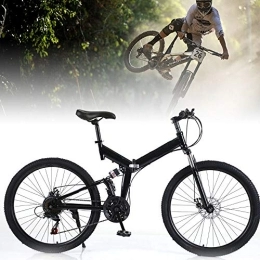 Futchoy Bici pieghevoli Mountain bike in acciaio al carbonio, telaio pieghevole da 26", con sospensioni totali, in acciaio al carbonio, per adulti