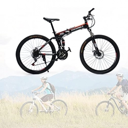 FEIFEI Bici Mountain Bike pieghevole, 24 26 pollici sport all'aria aperta in acciaio al carbonio MTB bicicletta, Biciclette da fondo a doppio ammortizzatore per uomo e donna / F / 24speed / 26inch