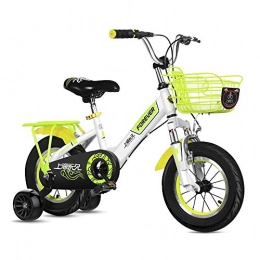 MYPNB Bici pieghevoli MYPNB Biciclette for Bambini Pieghevole for Bambini Bike, Formati 12 Pollici, 14 Pollici, 4 Colori, con stabilizzatori, parafanghi e staffe Biciclette (Color : Yellow, Size : 12in)
