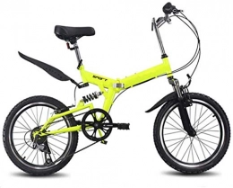 MYPNB BMX 20Inch Folding Mountain Bike 6 variabile a velocità variabile della Bicicletta della Bici della Strada Maschile e Femminile Ciclismo Bicicletta Pieghevole Speed ​​Bike 5-25 (Color : Yellow)