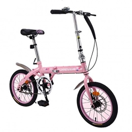 MYPNB Bici pieghevoli MYPNB Kids Bike Bicicletta Pieghevole, 16 Pollici Portable Biciclette 5-8 Anni Bambini Bike Acciaio al Carbonio Telaio (Color : Pink)