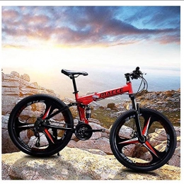 MYSZCWCF Mountain Bike Bianca for Uomo E Donna, Ammortizzatore Pieghevole for Montagna Pieghevole da 26 Pollici for Adulti Pieghevole Mono Ammortizzatore (Color : Red)