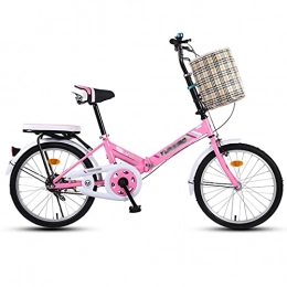 N / A Bici pieghevoli N / A Bicicletta Pieghevole, Biciclette da 16 Pollici per Adolescenti Adulti, Uomini E Donne E Studente da Donna Città Portatile Compact Commuter Bicycle(Color:Rosa)