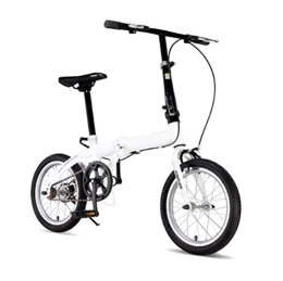 Nobuddy Bici Nobuddy Bicicletta da Città Donna, Uomo Alluminio Bici Pieghevole Leggera 12 kg Unisex City Bike - Regolabile Manubrio E Sella Comoda, v-Brake, velocità Singola / White