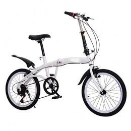 NQFL Bici pieghevoli NQFL Bicicletta Pieghevole per Studenti Adulti A velocità Variabile Bike 4S Shop Gift Car, White