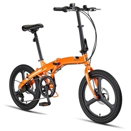 Generic Bici PACTO Two – Bicicletta pieghevole 27 cm telaio in alluminio 20 pollici ruote in alluminio 6 velocità Shimano, freno a doppio disco, bici pieghevole facile da piegare in 10 secondi (arancione)